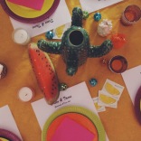 Disco & Tacos soirée à la maison déco table cactus